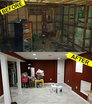 basement before and after