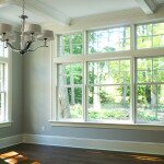 Dining Pendant Windows Coffered Ceiling